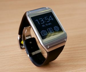 how to take care of your smartwatch - Galaxy Gear standing upright