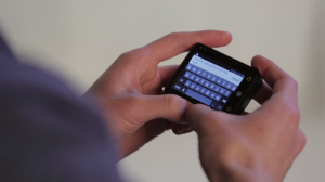 Typing on a Neptune Pine smartwatch