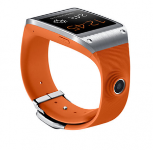 The Galaxy Gear features a camera on the wristband