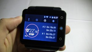 Neptune Pine smartwatch stopwatch in use