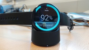 Moto 360 on dock