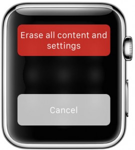 Apple Watch erase all content