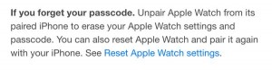 Apple Watch user manual reset instructions