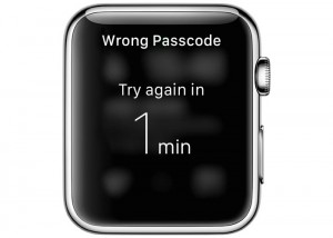 Apple Watch wrong passcode message