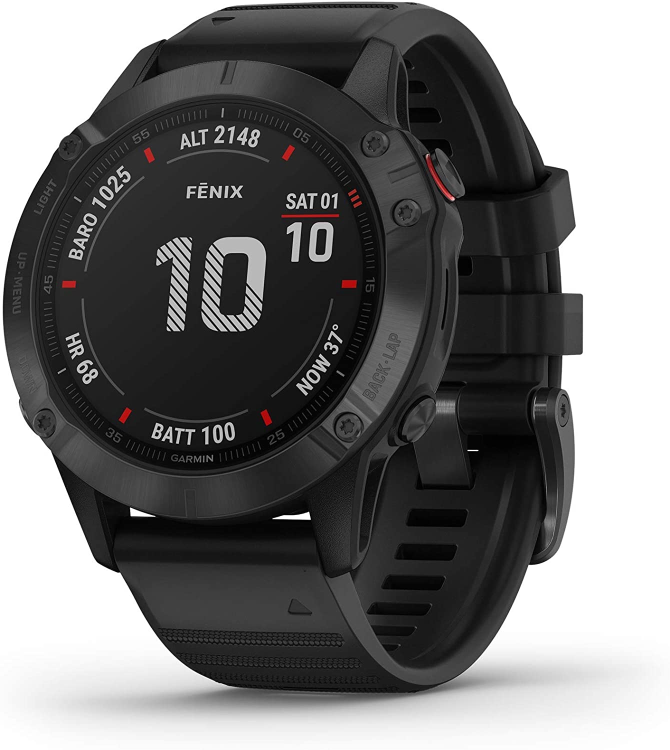 garmin fenix 6 pro long battery smartwatch isolated on white background