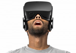 Oculus Rift Virtual Reality Headset in use