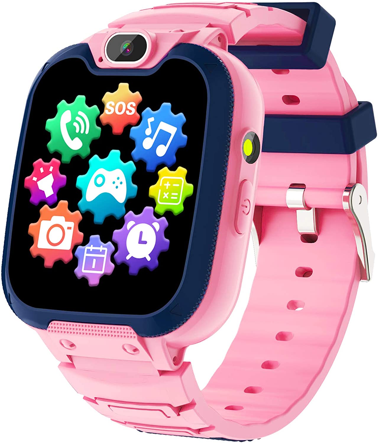 nadaho kids smartwatch pink color, isolated on white background